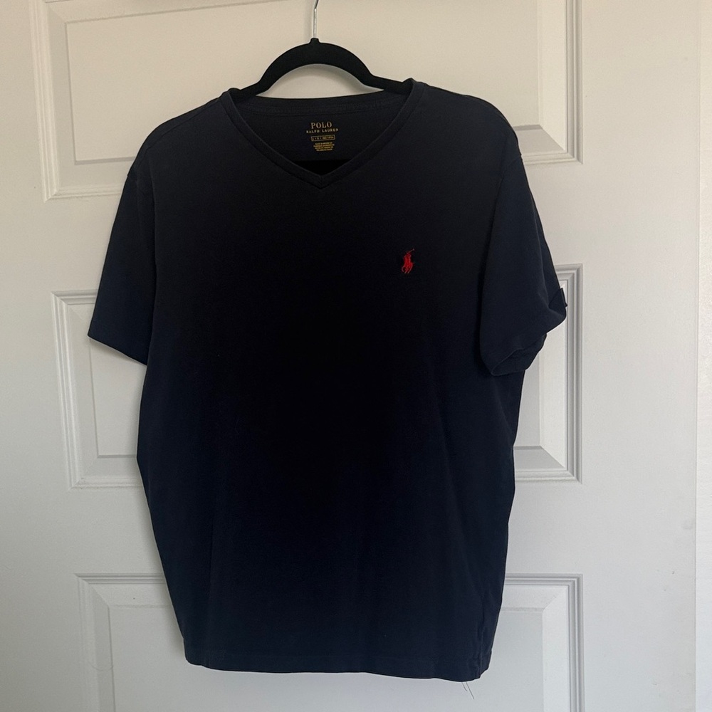 Polo by Ralph Lauren Men's Dark Blue V-Neck T-Shirt